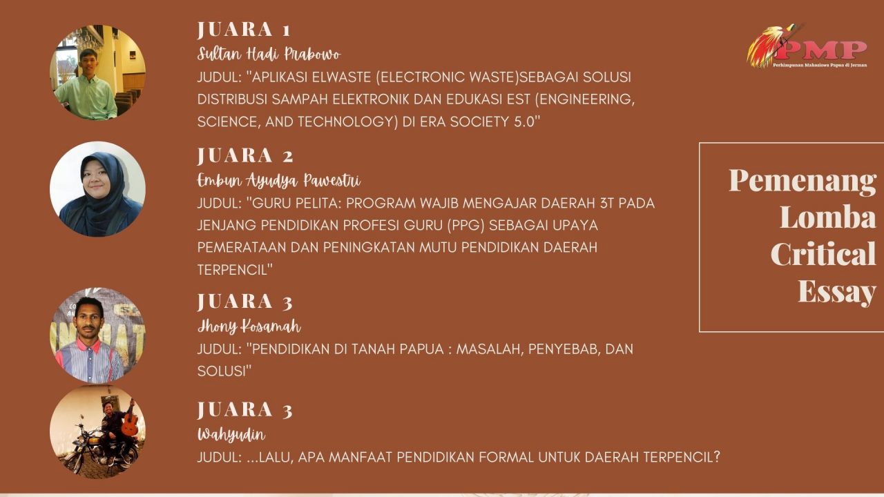 Esai berupa karangan prosa yang membahas suatu masalah sering dijumpai di picture