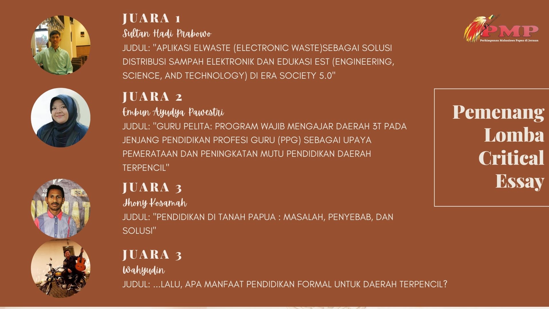 Pemenang Lomba Menulis Critical Essay